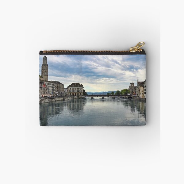 Item preview, Zurich view from the river area with the view of Grossmunster and Fraumunster church clock towers.  designed and sold by goceris.