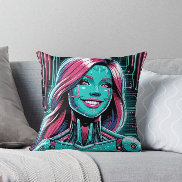 Item preview, Pixel Art Neon Cyber Girl Portrait #02 designed and sold by captainglondo.