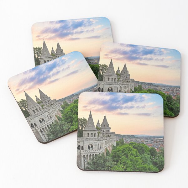Item preview, Fisherman's Bastion panoramic view with town from the hillside in sunset,Budapest designed and sold by goceris.