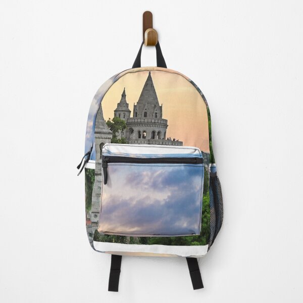 Item preview, Fisherman's Bastion panoramic view with town from the hillside in sunset,Budapest,Hungary designed and sold by goceris.