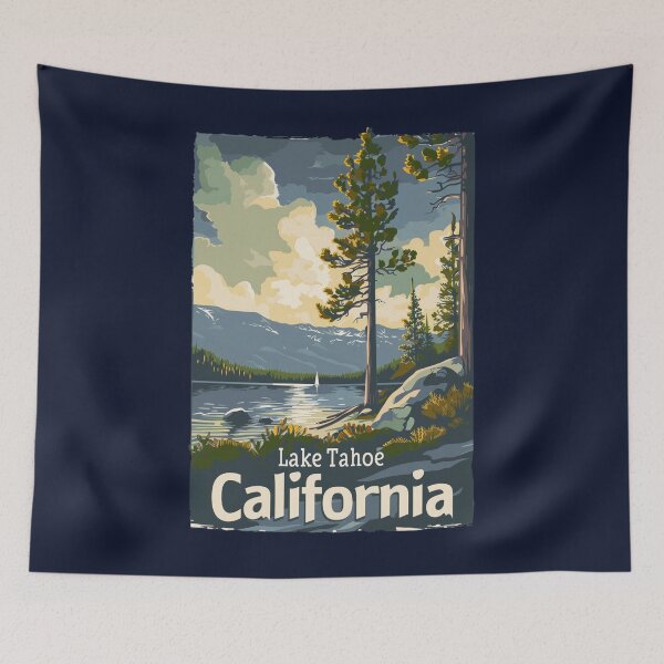 Item preview, A Vintage Travel Illustration of Lake Tahoe - California  designed and sold by GoodOldVintage.