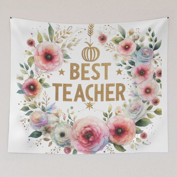 Item preview, Glitter Best Teacher,Flowers designed and sold by deniz kaya.