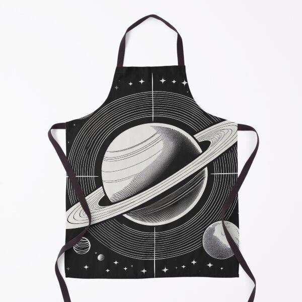 Item preview, A design of a flying in the space full view of Saturn with moon and planet in background, technical drawing. designed and sold by HEMRO.