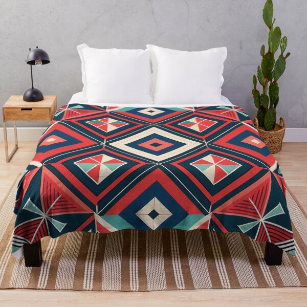 Artikelvorschau, Der Entwurf eines modernen Patchwork-Musters mit kräftigen, einfachen geometrischen Formen wie Dreiecken und Quadraten. entworfen und verkauft von HEMRO.