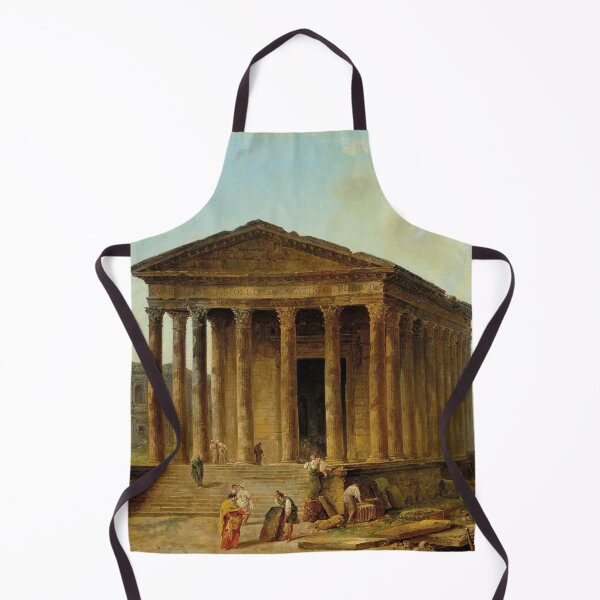 Item preview, Beautiful Roman temple ruins | Architectural caprice with monuments of Nîmes landscape painting oil on canvas print | by Hubert Robert designed and sold by Jéanpaul Ferro.