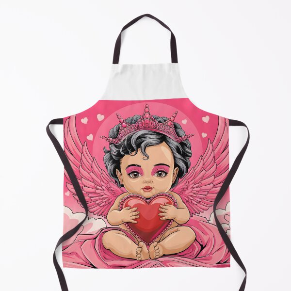 Item preview, Little cupido putto angel with a big red hear pink wings and pink background vector flat illustration designed and sold by EvaAngel.