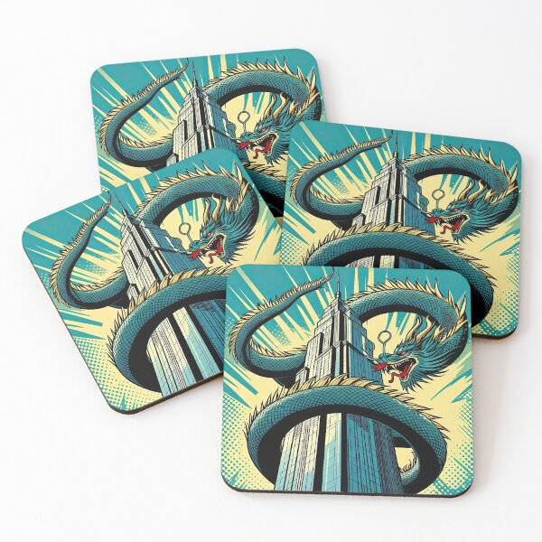 Item preview, Dragon with Skyscraper Pop Art Style designed and sold by artofuniverse.