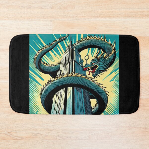Item preview, Dragon with Skyscraper Pop Art Style designed and sold by artofuniverse.