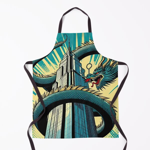 Item preview, Dragon with Skyscraper Pop Art Style designed and sold by artofuniverse.