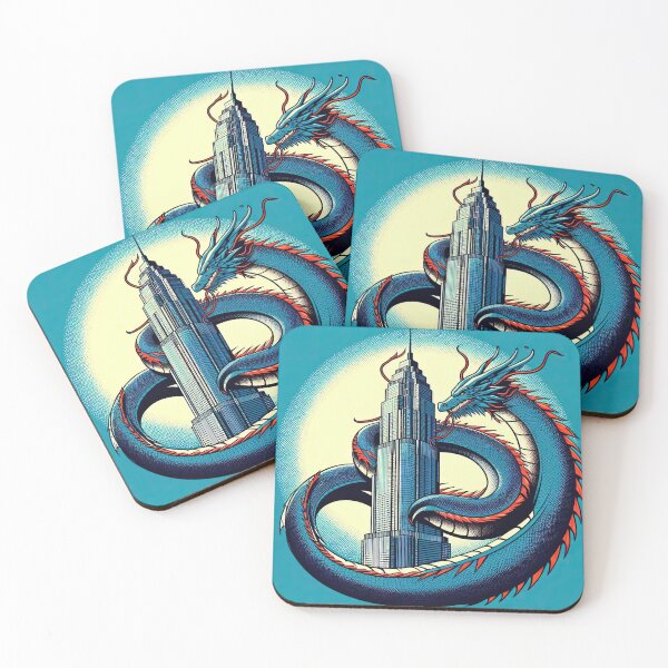 Item preview, Dragon with Skyscraper Pop Art Style designed and sold by artofuniverse.