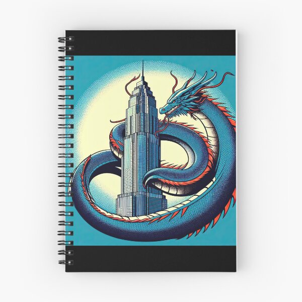 Item preview, Dragon with Skyscraper Pop Art Style designed and sold by artofuniverse.