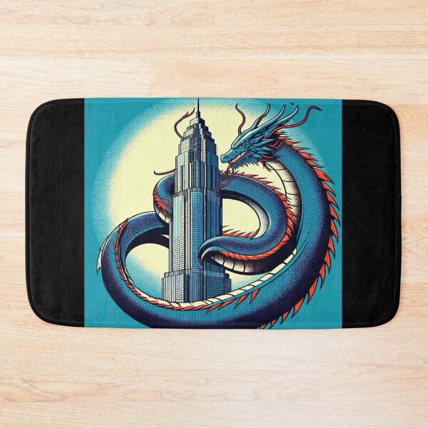 Item preview, Dragon with Skyscraper Pop Art Style designed and sold by artofuniverse.