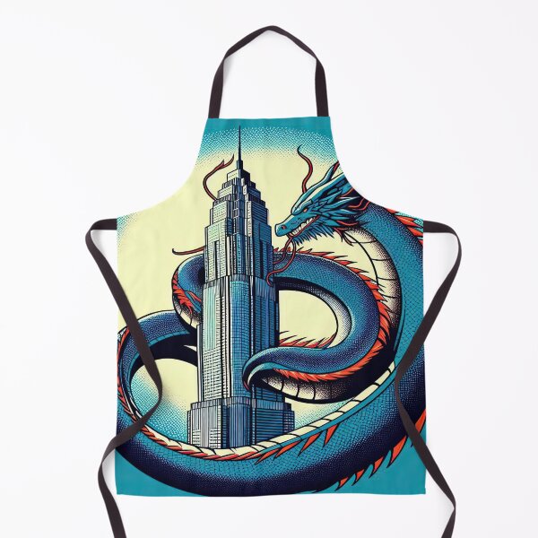 Item preview, Dragon with Skyscraper Pop Art Style designed and sold by artofuniverse.