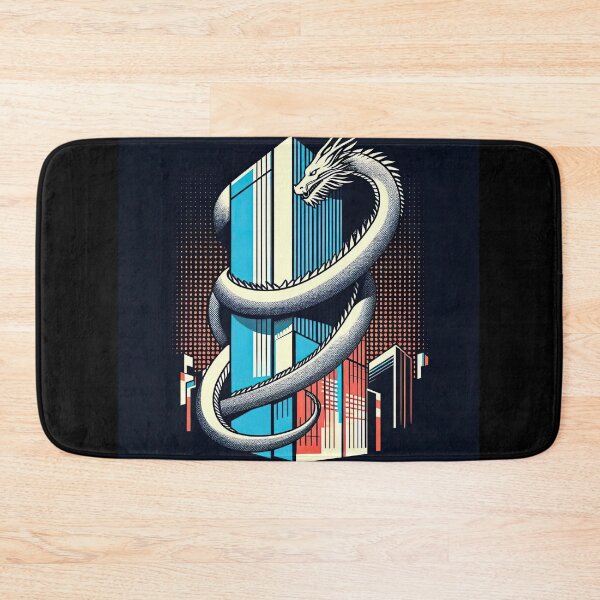 Item preview, Dragon with Skyscraper Pop Art Style designed and sold by artofuniverse.