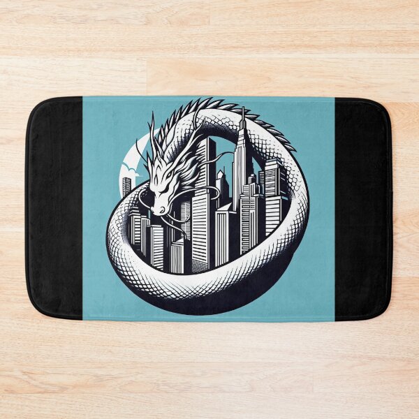 Item preview, Dragon with Skyscraper Pop Art Style designed and sold by artofuniverse.
