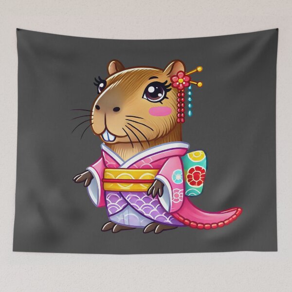 Item preview, Geisha | Capybara | Sticker style designed and sold by AniDragonfly.