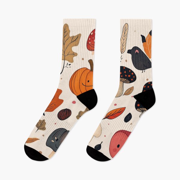 Item preview, Cute Kawaii Autumn Characters Toadstools Pumpkins and woodland animals designed and sold by BeatnikBuddha.