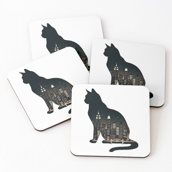 Item preview, Urban Nightscape Cat designed and sold by TeslaSt0re.
