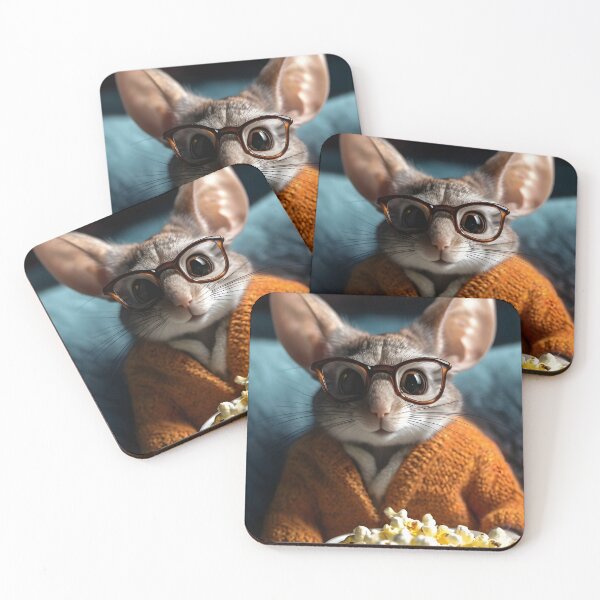 Item preview,  A Mouse with Glasses and Popcorn  designed and sold by FalconLifeStore.