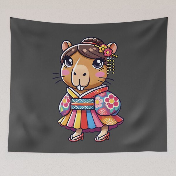 Item preview, Geisha | Capybara | Sticker style designed and sold by AniDragonfly.