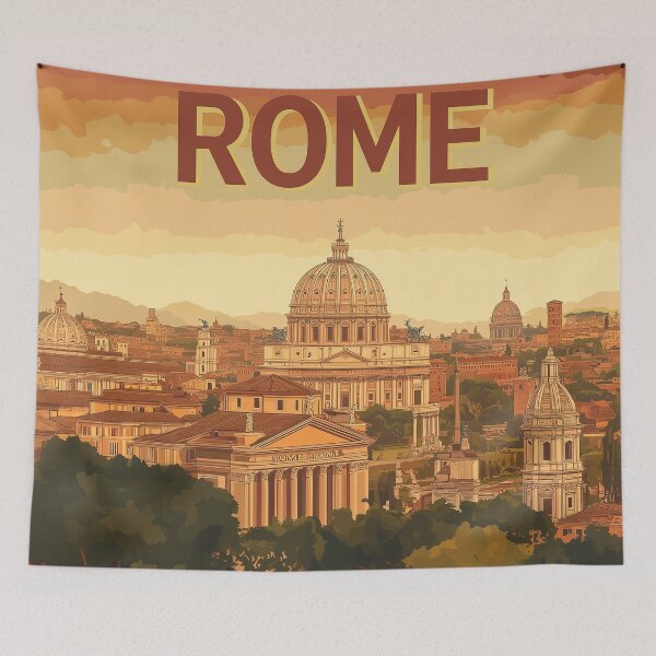 Item preview, Stunning Rome Cityscape Art Print – Vintage-Inspired Italian Decor designed and sold by nomiraclehere.