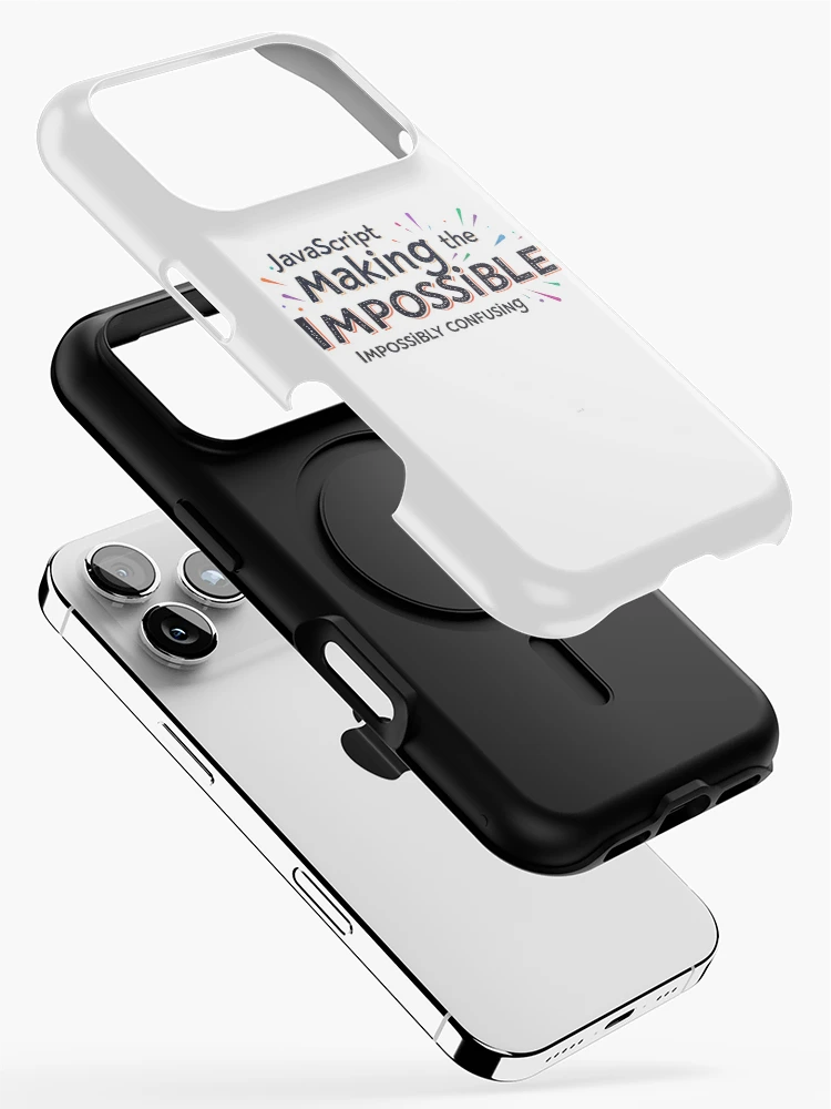Thumbnail 2 of 4, iPhone Case, JavaScript Making the Impossible Impossibly Confusing Developer Humor designed and sold by MindM.
