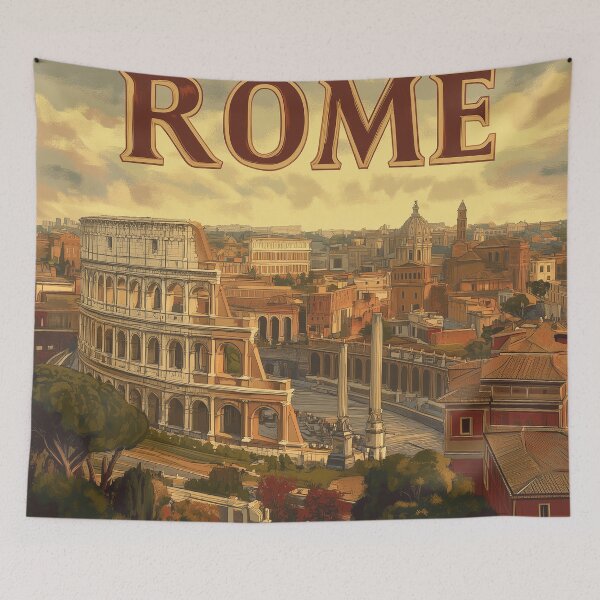 Item preview, Stunning Rome Cityscape Art Print – Vintage-Inspired Italian Decor designed and sold by nomiraclehere.