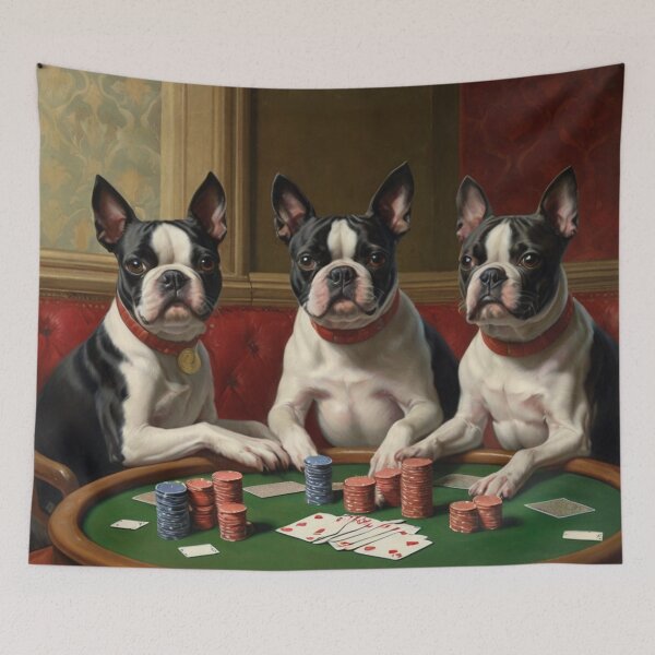 Item preview, Dogs Playing Poker Bosties Boston Terrier Dog Card Game Cards designed and sold by Draculaura2009.