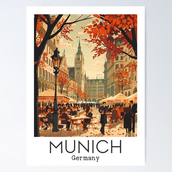 Item preview, A Vintage Travel Illustration of Munich - Germany  designed and sold by GoodOldVintage.