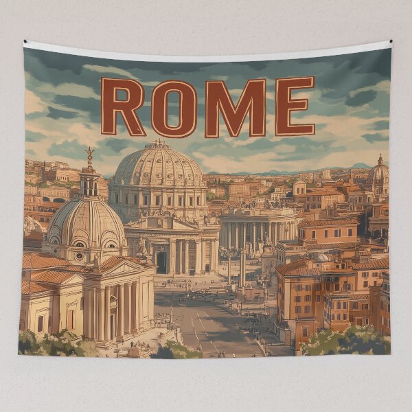Item preview, Stunning Rome Cityscape Art Print – Vintage-Inspired Italian Decor designed and sold by nomiraclehere.