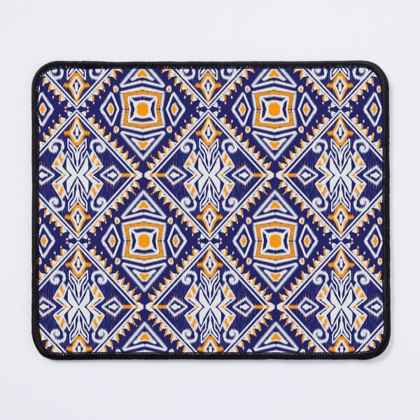 Item preview, Ethnic seamless ikat pattern Textile illustration, blue embroidery, striped print Floral ornaments, motifs, hand drawn designed and sold by DMTJ.