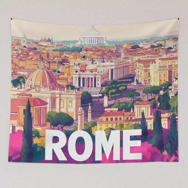 Item preview, Stunning Rome Cityscape Art Print – Vintage-Inspired Italian Decor designed and sold by nomiraclehere.