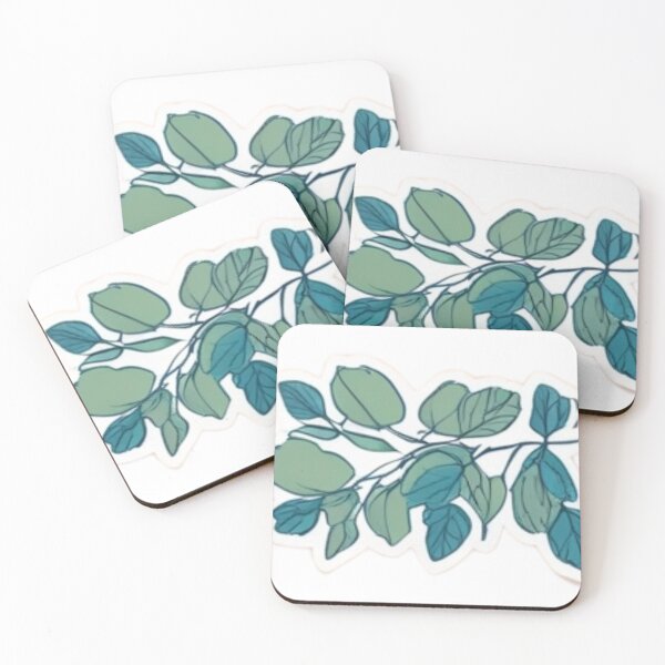 Item preview, Delicate Botanical Illustration of Green and Blue Leaves designed and sold by Fly-with-my.