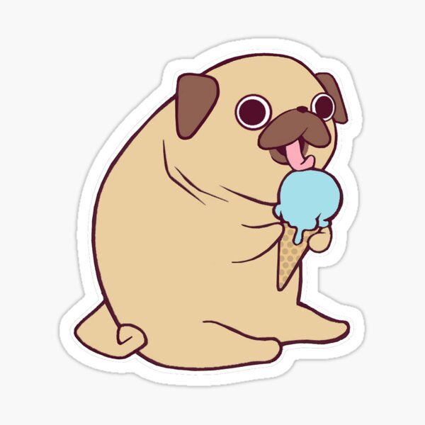 Pugalicious Ice Cream Sticker
