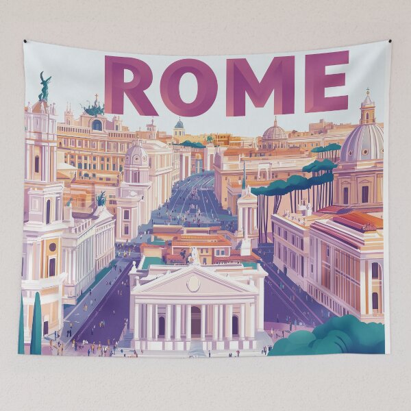 Item preview, Stunning Rome Cityscape Art Print – Vintage-Inspired Italian Decor designed and sold by nomiraclehere.