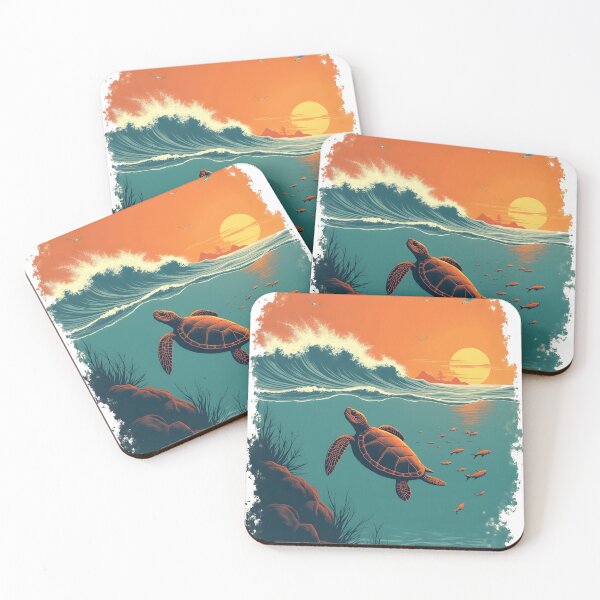 Item preview, Oceanic Serenity: Turtle and Sunset designed and sold by deepakrode7.
