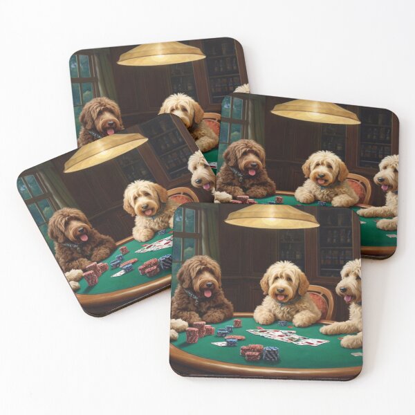 Artikelvorschau, Hunde spielen Poker Labradoodle Labradoodles Hund Kartenspiel Karten entworfen und verkauft von Draculaura2009.