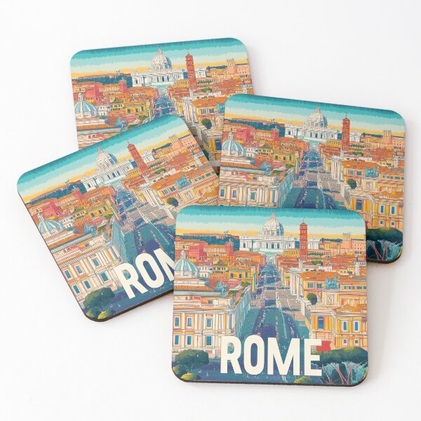 Item preview, Stunning Rome Cityscape Art Print – Vintage-Inspired Italian Decor designed and sold by nomiraclehere.