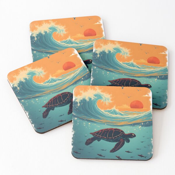 Item preview, Oceanic Serenity: Turtle and Sunset designed and sold by deepakrode7.