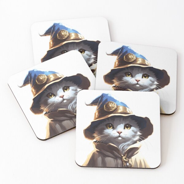 Item preview, Cute Fantasy Cat Wizard Illustration for Gamers and Cat Lovers designed and sold by CrownedCanvas.