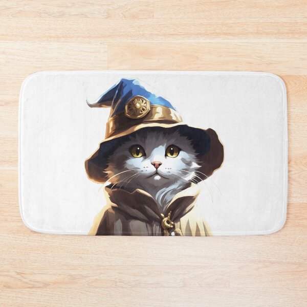 Item preview, Cute Fantasy Cat Wizard Illustration for Gamers and Cat Lovers designed and sold by CrownedCanvas.