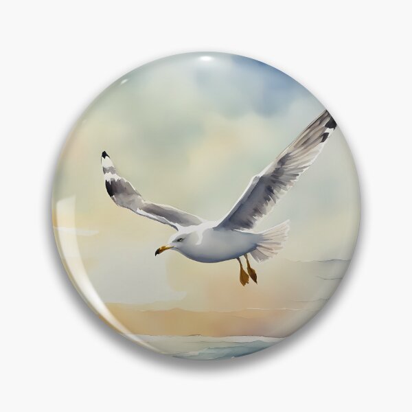 Item preview, Seagull Flying in Water-Color designed and sold by CalmnessbyChoice.