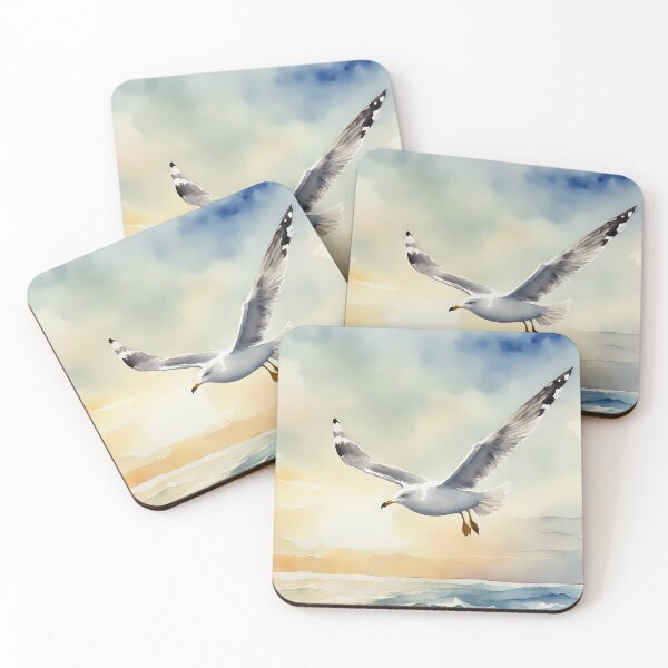 Item preview, Seagull Flying in Water-Color designed and sold by CalmnessbyChoice.