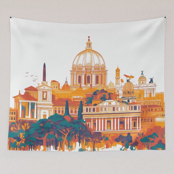 Item preview, Stunning Rome Cityscape Art Print – Vintage-Inspired Italian Decor designed and sold by nomiraclehere.