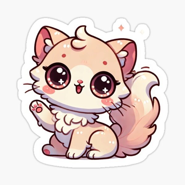 Item preview, Playful Kitty with Sparkling Eyes and Fluffy Charm designed and sold by Atriste.