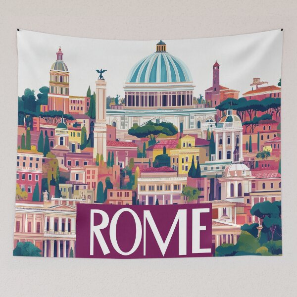 Item preview, Stunning Rome Cityscape Art Print – Vintage-Inspired Italian Decor designed and sold by nomiraclehere.