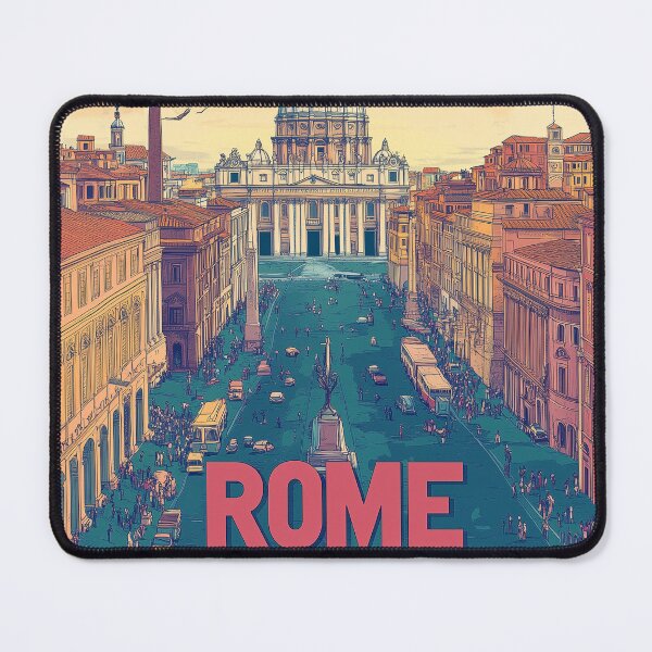 Item preview, Stunning Rome Cityscape Art Print – Vintage-Inspired Italian Decor designed and sold by nomiraclehere.