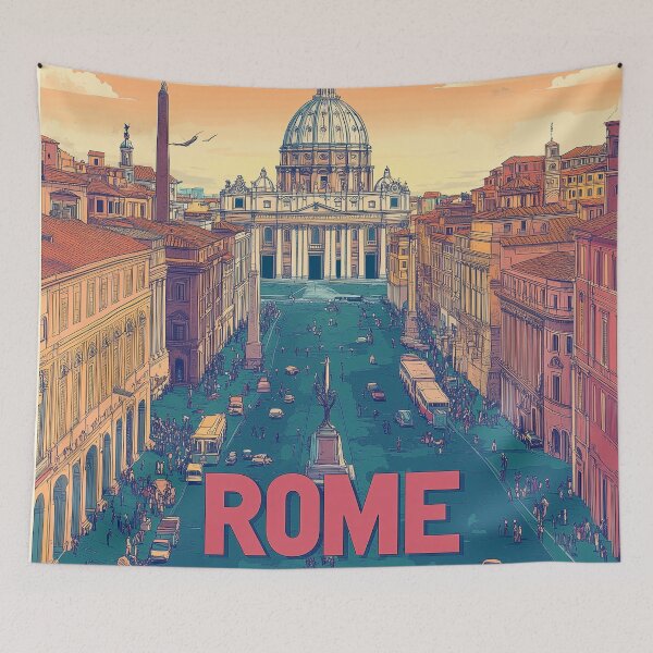 Item preview, Stunning Rome Cityscape Art Print – Vintage-Inspired Italian Decor designed and sold by nomiraclehere.