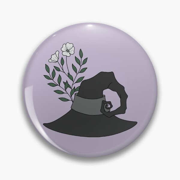 Item preview, Cute, Curly Gray Witch Hat with Flowers designed and sold by DappledMoon.