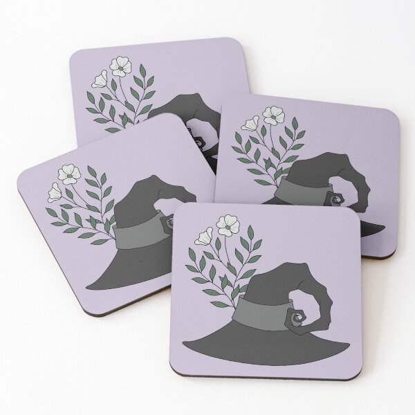 Item preview, Cute, Curly Gray Witch Hat with Flowers designed and sold by DappledMoon.